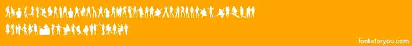 HumanSilhouettesFree Font – White Fonts on Orange Background