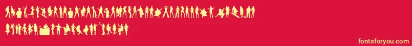 HumanSilhouettesFree Font – Yellow Fonts on Red Background