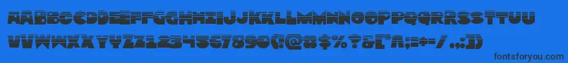 Zounderkitehalf-Schriftart – Schwarze Schriften auf blauem Hintergrund