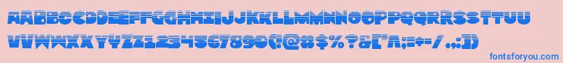 Zounderkitehalf-Schriftart – Blaue Schriften auf rosa Hintergrund