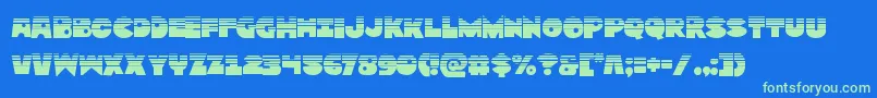 Zounderkitehalf-Schriftart – Grüne Schriften auf blauem Hintergrund