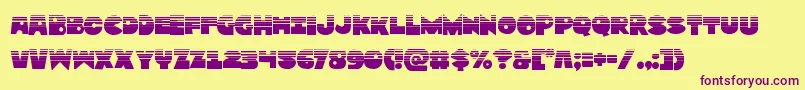 Zounderkitehalf-Schriftart – Violette Schriften auf gelbem Hintergrund