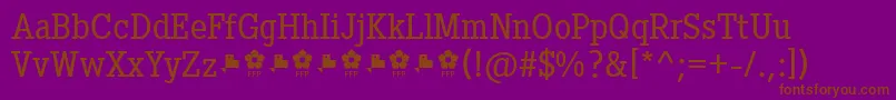 PentayBookFfp-Schriftart – Braune Schriften auf violettem Hintergrund
