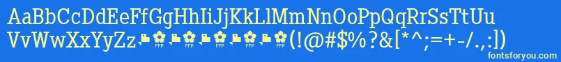 フォントPentayBookFfp – 黄色の文字、青い背景