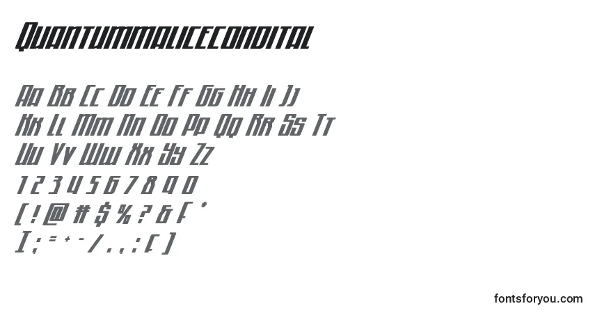 A fonte Quantummalicecondital – alfabeto, números, caracteres especiais