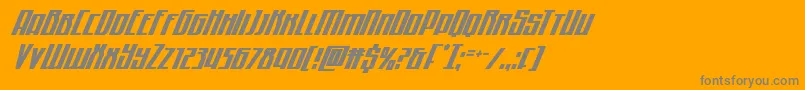 フォントQuantummalicecondital – オレンジの背景に灰色の文字