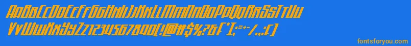 Quantummalicecondital Font – Orange Fonts on Blue Background