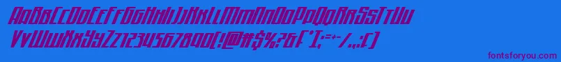 Quantummalicecondital Font – Purple Fonts on Blue Background