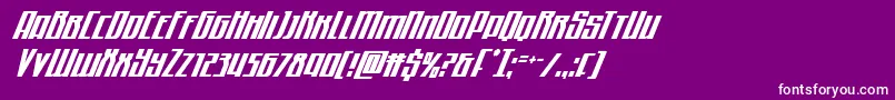 フォントQuantummalicecondital – 紫の背景に白い文字