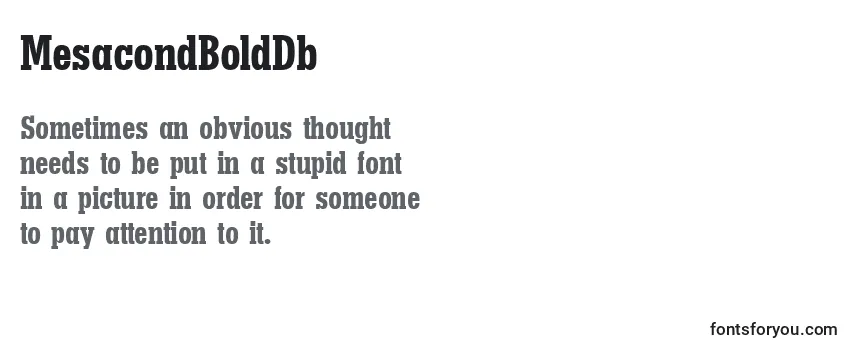 Review of the MesacondBoldDb Font