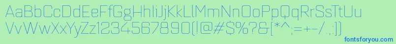 Quarcaextthin Font – Blue Fonts on Green Background