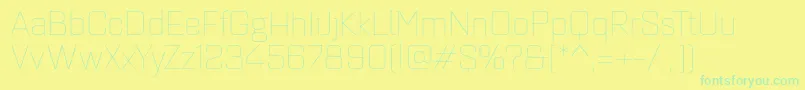 Quarcaextthin Font – Green Fonts on Yellow Background