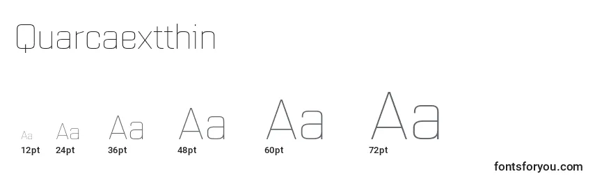 Quarcaextthin Font Sizes