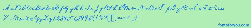 Alincolnfont Font – Blue Fonts on Green Background