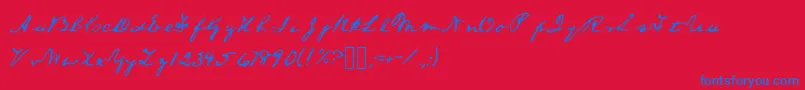 Alincolnfont Font – Blue Fonts on Red Background