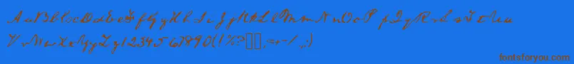Alincolnfont Font – Brown Fonts on Blue Background