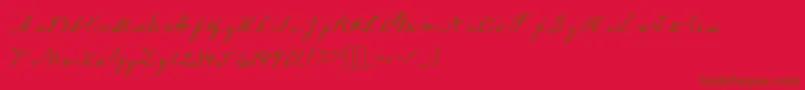 Alincolnfont-Schriftart – Braune Schriften auf rotem Hintergrund