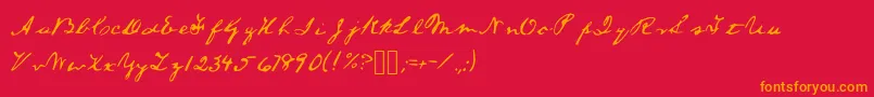 フォントAlincolnfont – 赤い背景にオレンジの文字