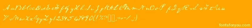 Alincolnfont Font – Yellow Fonts on Orange Background