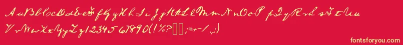 Alincolnfont Font – Yellow Fonts on Red Background