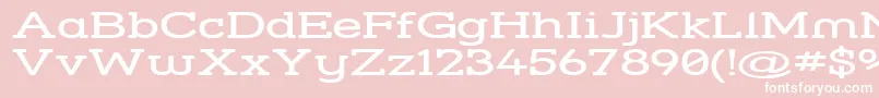 Fonte Strslswi – fontes brancas em um fundo rosa