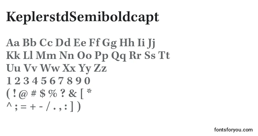 Czcionka KeplerstdSemiboldcapt – alfabet, cyfry, specjalne znaki
