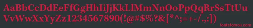 KeplerstdSemiboldcapt Font – Red Fonts on Black Background