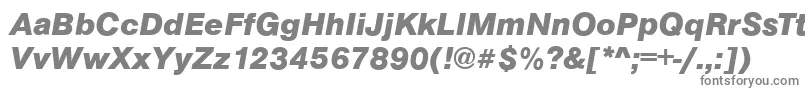 ArezzoBoldItalic-fontti – harmaat kirjasimet valkoisella taustalla