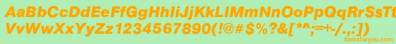 ArezzoBoldItalic Font – Orange Fonts on Green Background