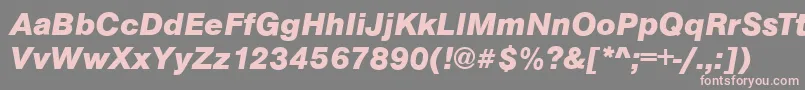 Шрифт ArezzoBoldItalic – розовые шрифты на сером фоне