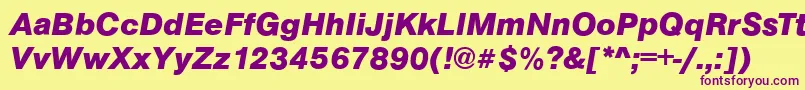 Шрифт ArezzoBoldItalic – фиолетовые шрифты на жёлтом фоне