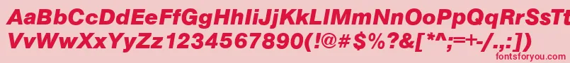ArezzoBoldItalic-fontti – punaiset fontit vaaleanpunaisella taustalla