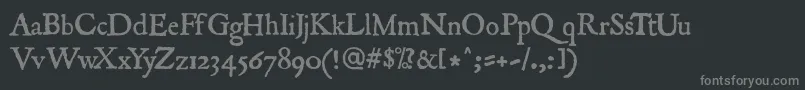 フォントRomanantique – 黒い背景に灰色の文字