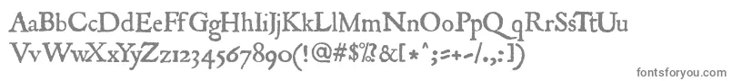 Romanantique-fontti – harmaat kirjasimet valkoisella taustalla