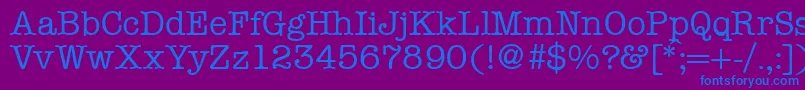 ModerntypewriterRegular Font – Blue Fonts on Purple Background