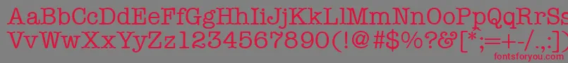 フォントModerntypewriterRegular – 赤い文字の灰色の背景