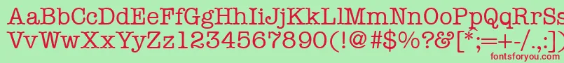 ModerntypewriterRegular Font – Red Fonts on Green Background