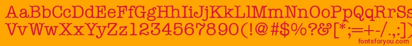 Czcionka ModerntypewriterRegular – czerwone czcionki na pomarańczowym tle