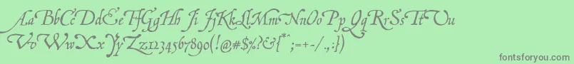 フォントP22grenville – 緑の背景に灰色の文字