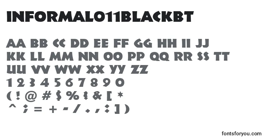 A fonte Informal011BlackBt – alfabeto, números, caracteres especiais
