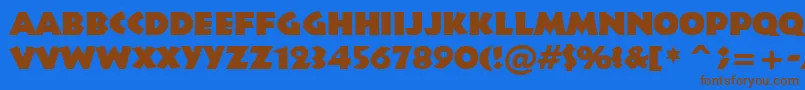 Informal011BlackBt Font – Brown Fonts on Blue Background