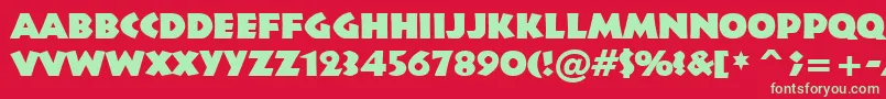 Informal011BlackBt Font – Green Fonts on Red Background