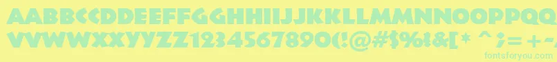 Informal011BlackBt Font – Green Fonts on Yellow Background