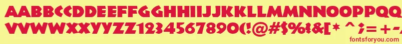 Informal011BlackBt Font – Red Fonts on Yellow Background