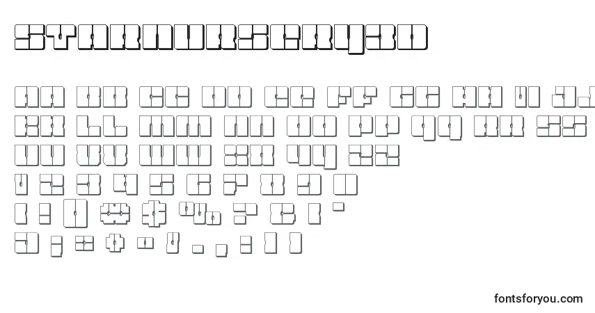 A fonte Starnursery3D – alfabeto, números, caracteres especiais