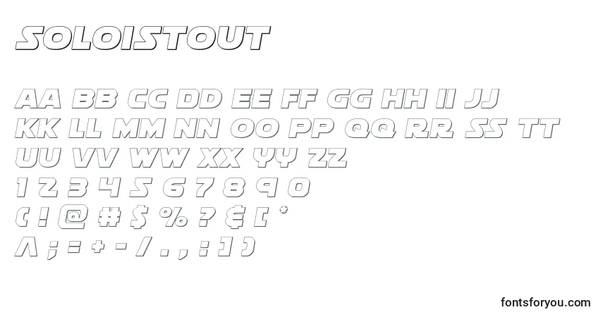 Czcionka Soloistout – alfabet, cyfry, specjalne znaki