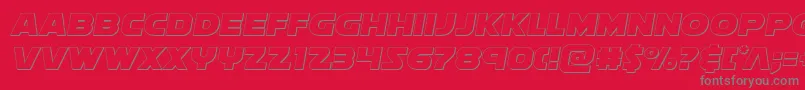 Soloistout-Schriftart – Graue Schriften auf rotem Hintergrund