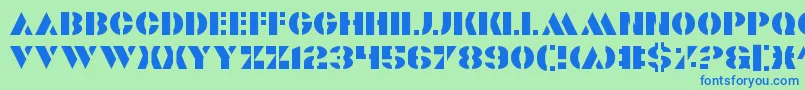 Valiant Font – Blue Fonts on Green Background