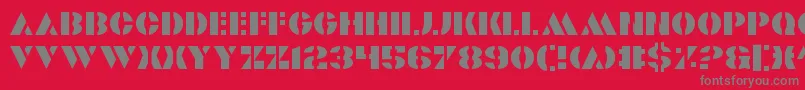 Valiant-Schriftart – Graue Schriften auf rotem Hintergrund