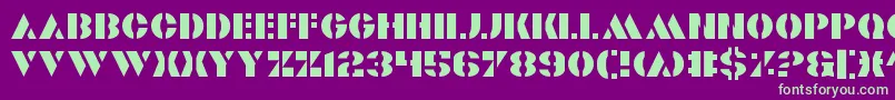 Valiant Font – Green Fonts on Purple Background